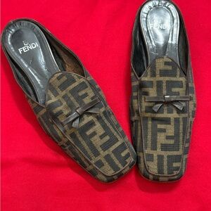 Fendi Women's Brown Slip-On Loafers